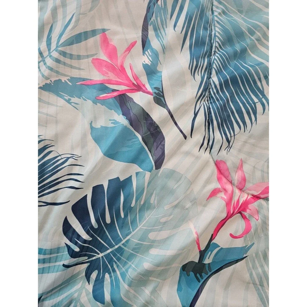 Disney Stitch Twin XL Reversible Comforter Tropical Hawaiian Blue Pink Bedding